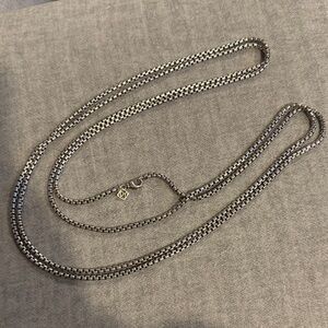DAVID YURMAN Sterling Silver Chain Necklace - Silver Box Link 72”